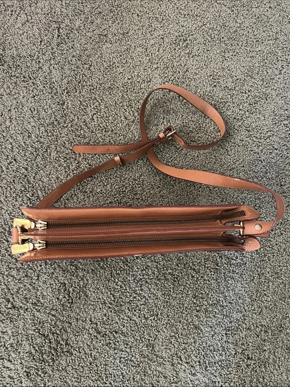 Vintage 90’s Escada Brown and Tan Paisley Crossbody Bag